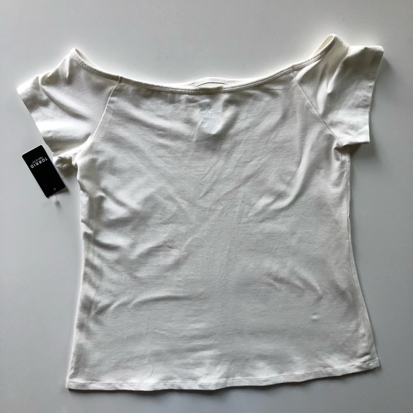 NWT Torrid Ivory Cutout Off Shoulder Foxy Top - Picture 4 of 5